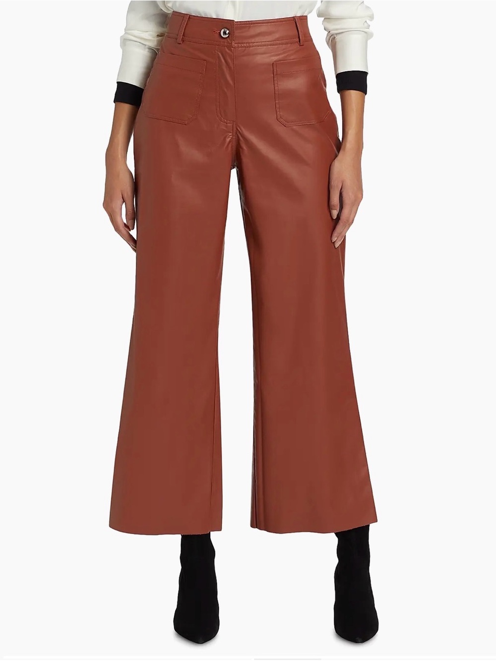 If Only Studio Women’s Wide-Leg Faux Leather Pants NWT
